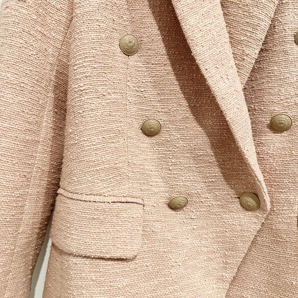 L'Agence Kenzie Double Breasted Blazer in Petal Pink Size 6 Old Money - Picture 6 of 13